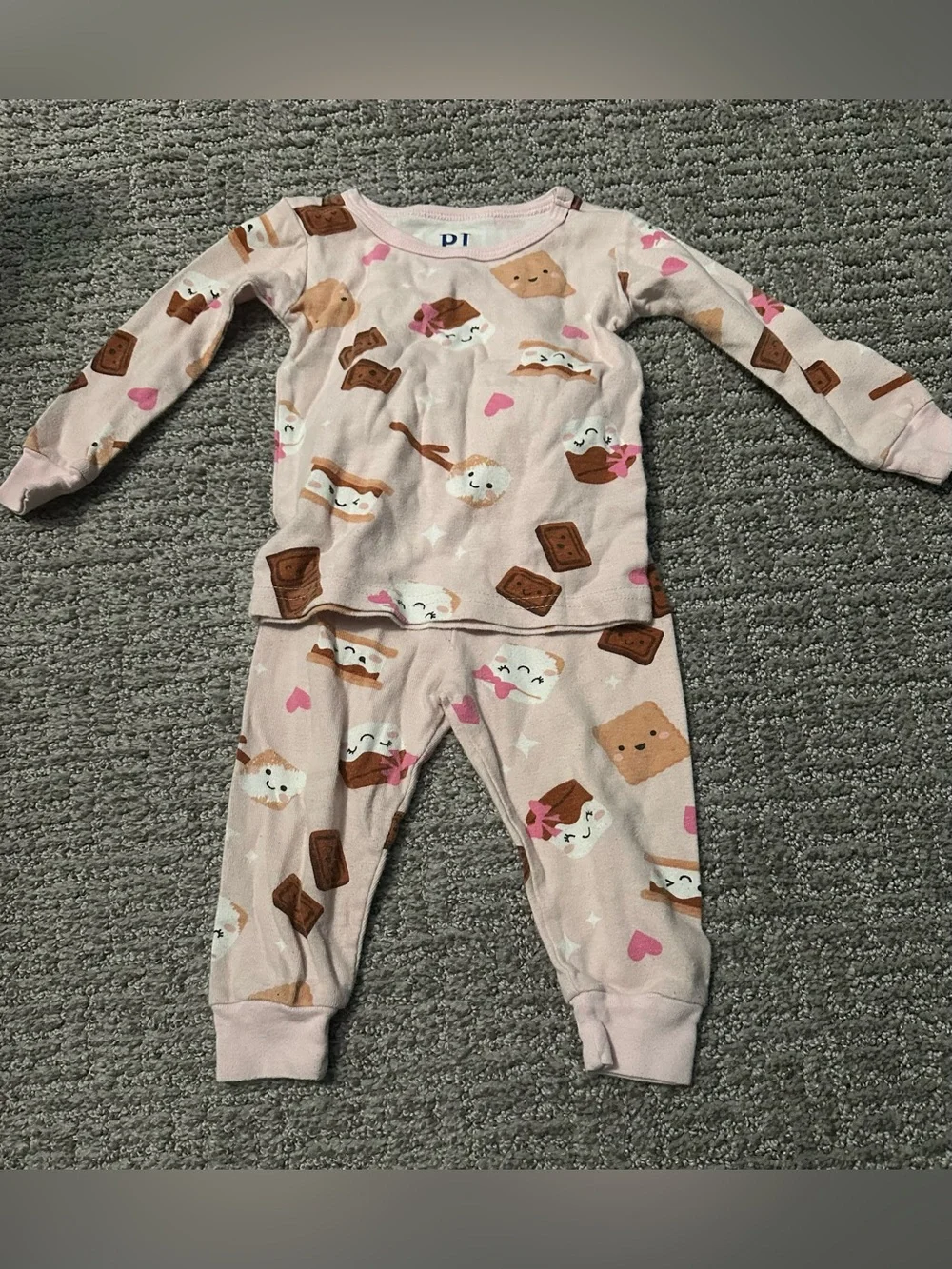 Kids Pink S'mores Print Pajama Set